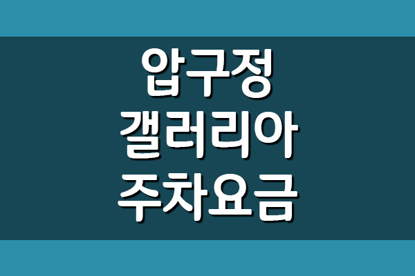서울 압구정 갤러리아 백화점 명품관