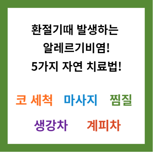 비염 : 5가지 자연 치료법!