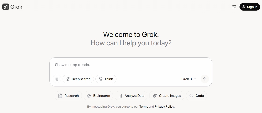 © Grok-3 Screenshot