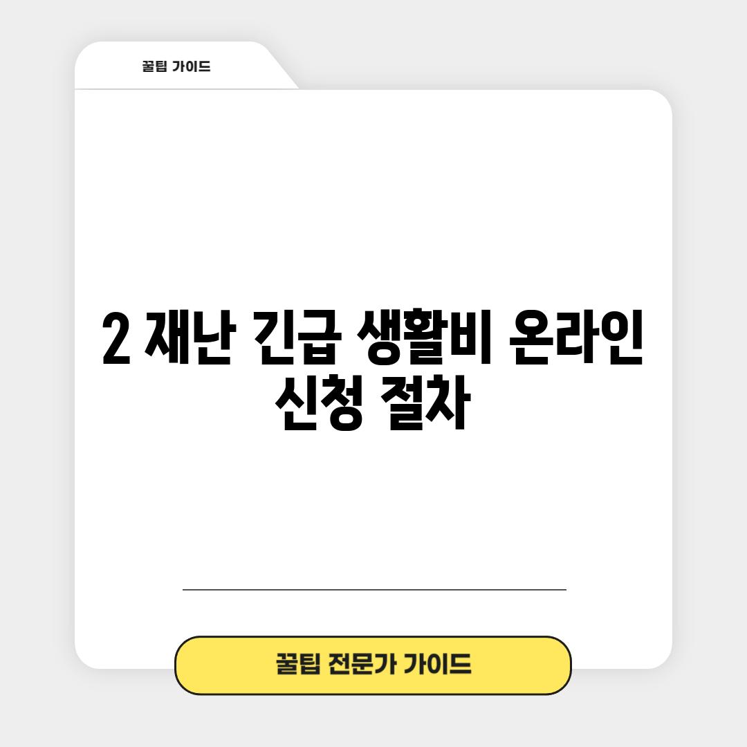 2. 재난 긴급 생활비 온라인 신청 절차