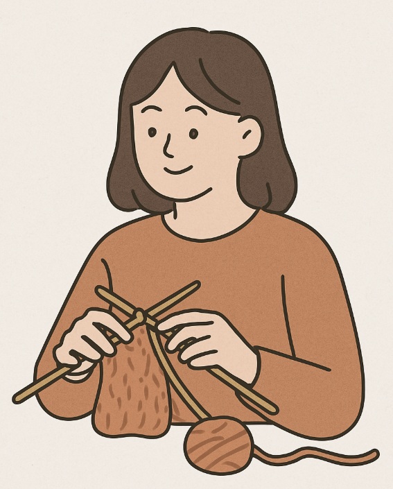 뜨개질하는 사람 모습