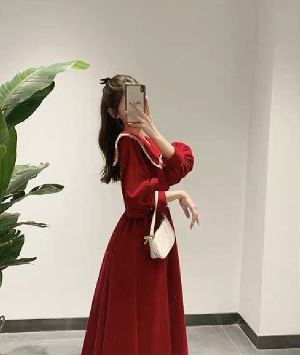 크리스마스 빅카라 롱원피스 연말파티룩