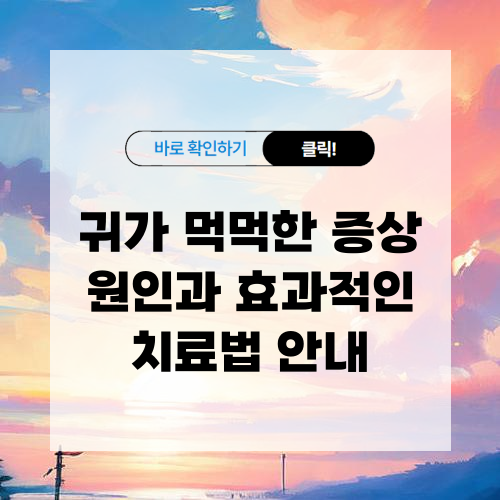 귀가 먹먹한 증상 원인과 효과적인 치료법 알아보기