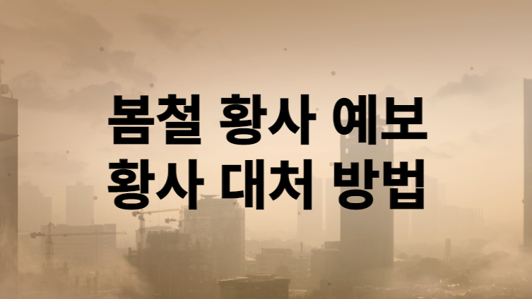  [건강정보] 봄철 황사 예보 어떻게 대처 하는 게 좋을까요?