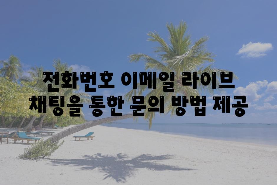 📞전화번호 📧이메일 라이브 채팅을 통한 연락 방법 제공