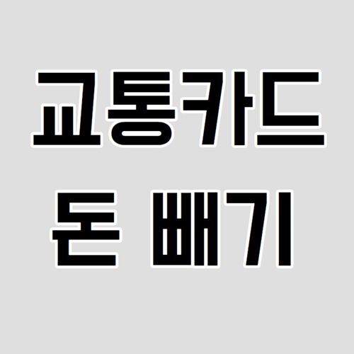  교통카드 돈빼기 편리한 방법