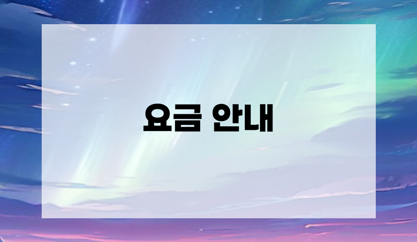 요금 안내