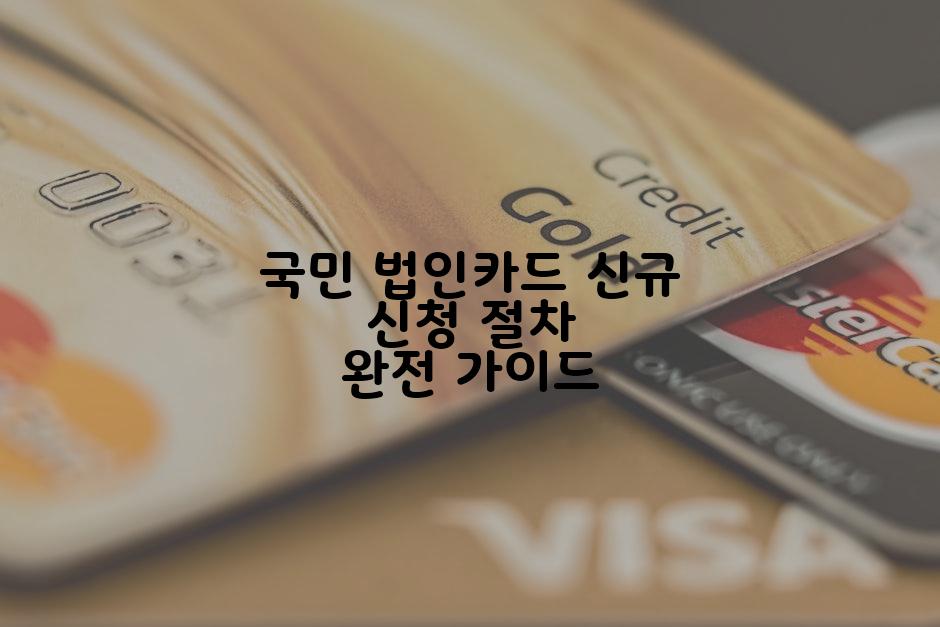 국민 법인카드 신규 신청 절차 완전 가이드