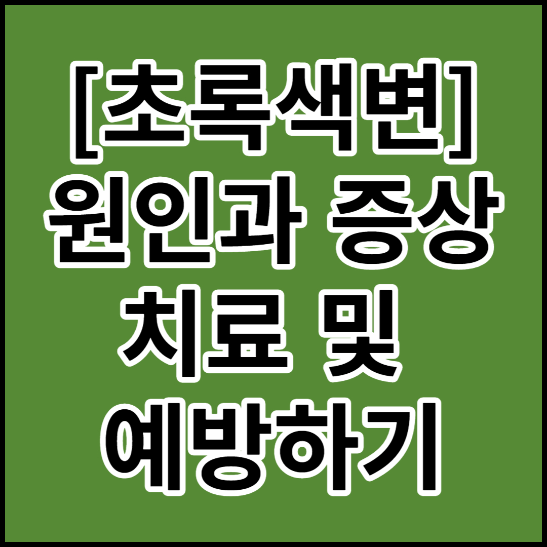  [초록색변]원인,증상,치료 및 예방