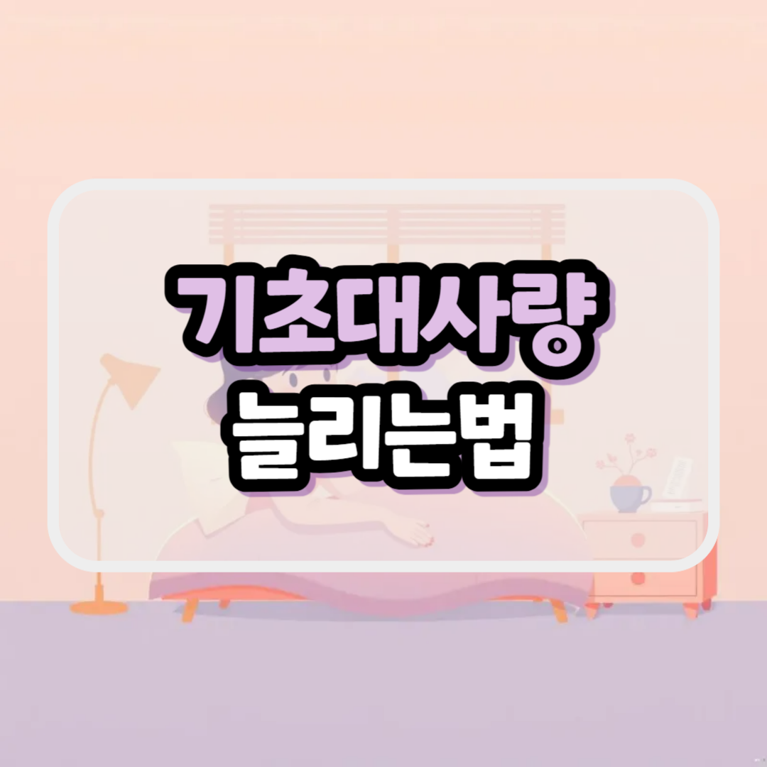 기초대사량 늘리는 방법
