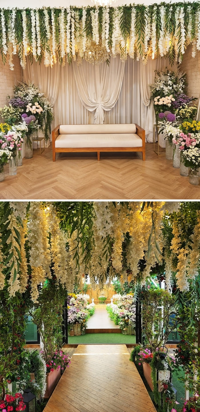 신부대기실과-꽃터널-사진