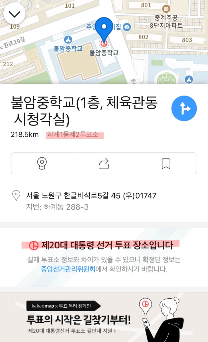 선거일투표소 카카오맵