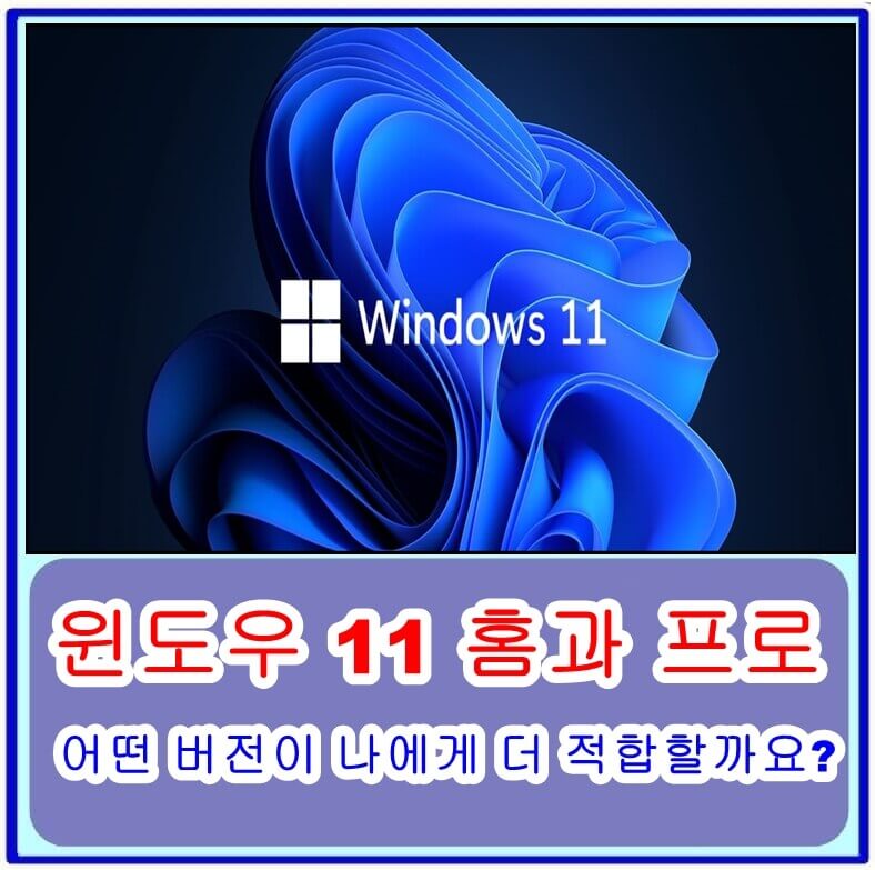  윈도우 11 홈과 프로, 어떤 버전이 나에게 더 적합할까요?