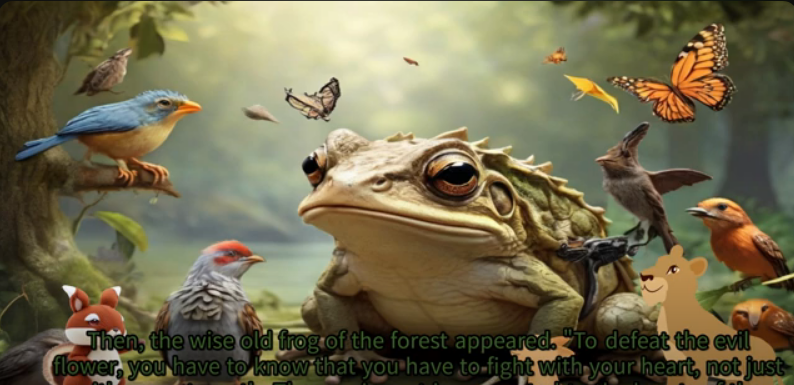 개구리가 말하는 장면