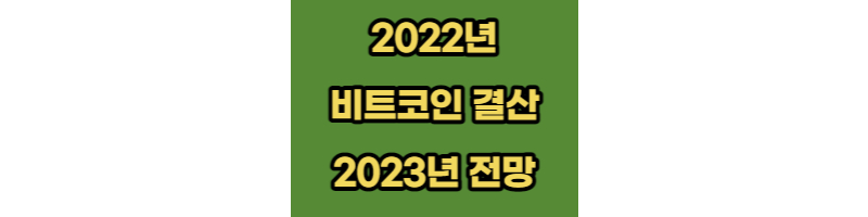 2022년 비트코인 결산 2023년 전망