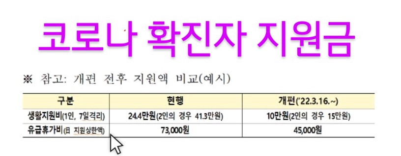 코로나확진자지원금액