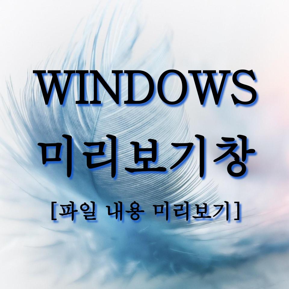  windows 윈도우 폴더 탐색기에서 파일 내용 미리 확인하는 방법