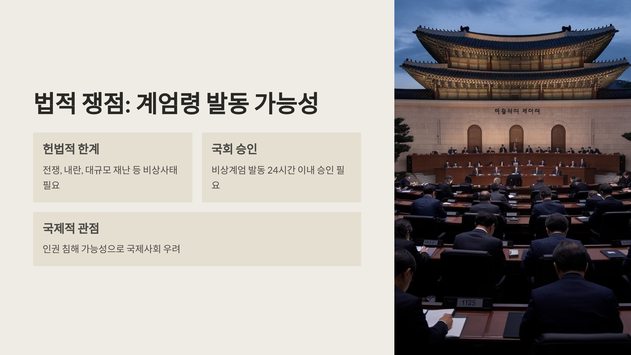 ⚖️ 법적 쟁점: 계엄령 발동, 가능한가?