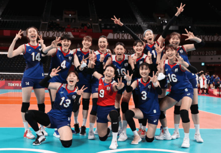 2020도쿄올림픽-여자배구-대표팀-일본전승리후-사진