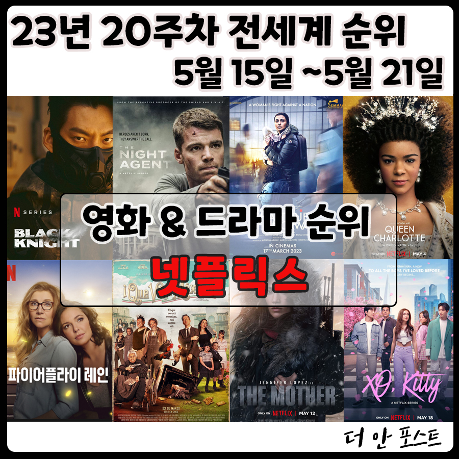  [넷플릭스] 23년 20주 영화&드라마 전세계 순위 5월 15일 ~ 5월 21일