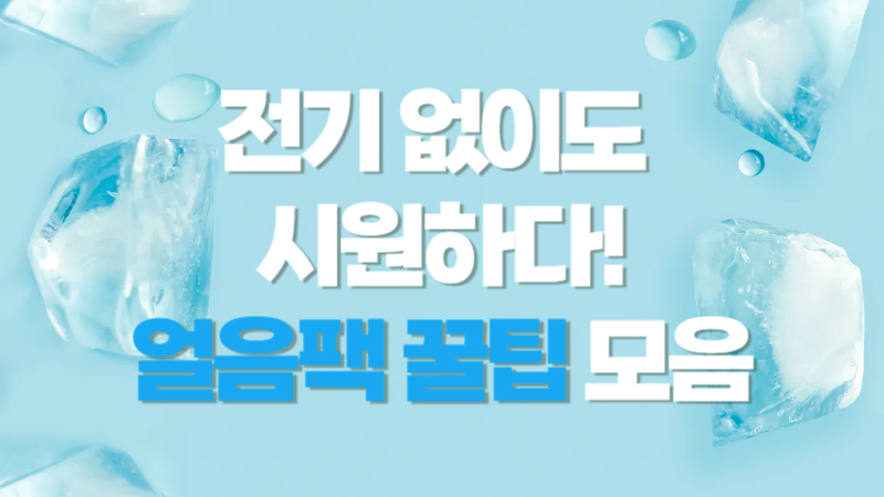 전기 없이도 시원한 얼음팩 사용법|여름철 전기 없이 냉방 가능한 얼음팩 꿀팁 소개 썸네일 이미지