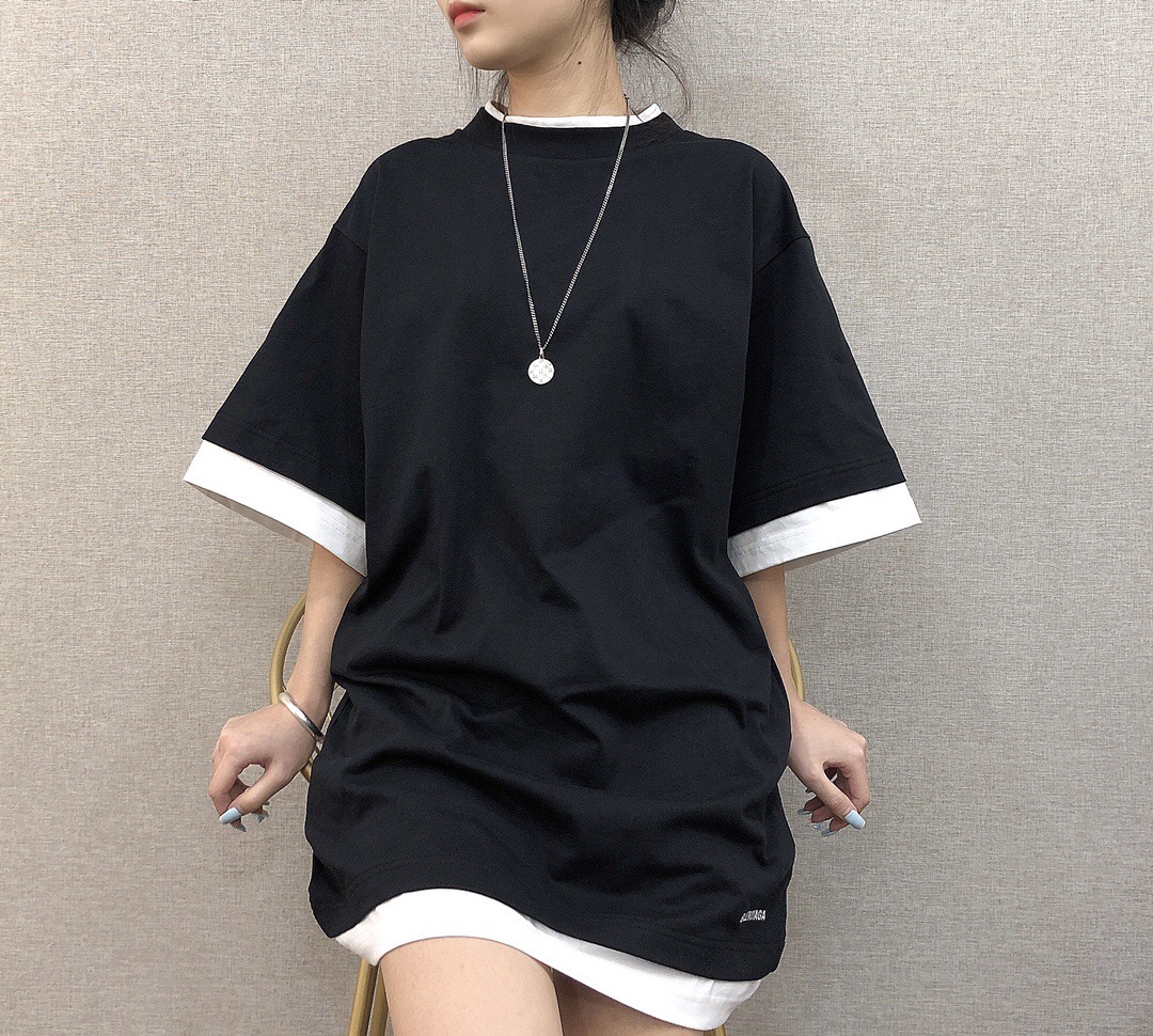  [BALENCIAGA] 발렌시아가 더블 레이어드 반팔 티셔츠 841614 TJVI1 1070
