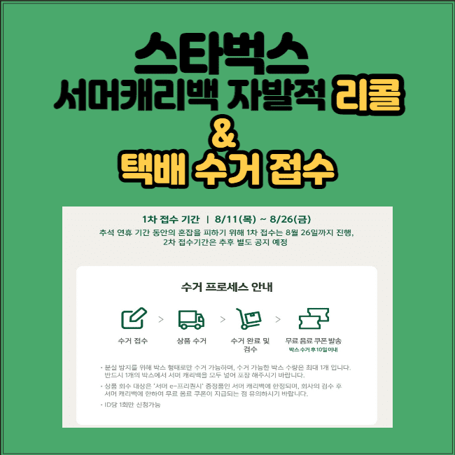  [스타벅스] 서머 캐리백 자발적 리콜 그리고  무상 택배 수거 접수