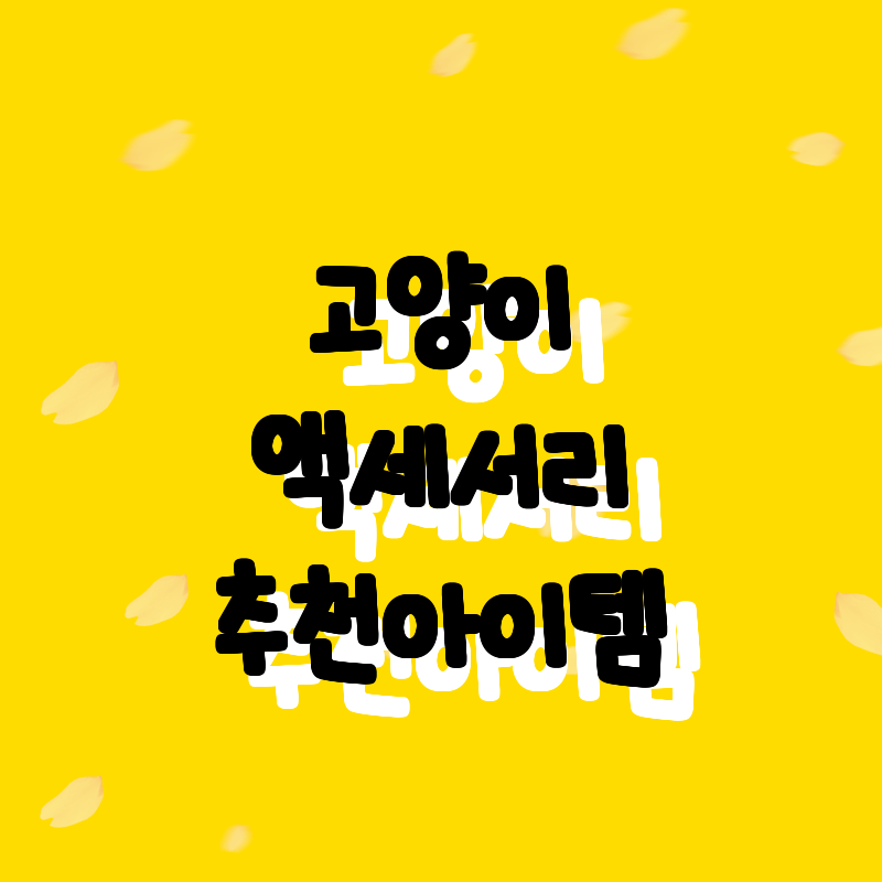 최고의 고양이 액세서리 추천! 소중한