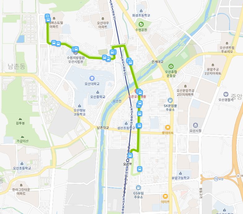  오산 33번버스 노선, 시간표 안내 [오산터미널, 오산역, 중앙재래시장, 궐동, 오산동]
