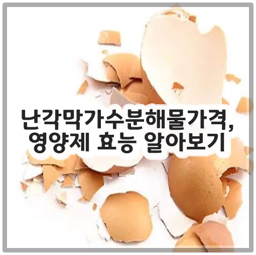 난각막가수분해물가격, 영양제 효능 알아보기