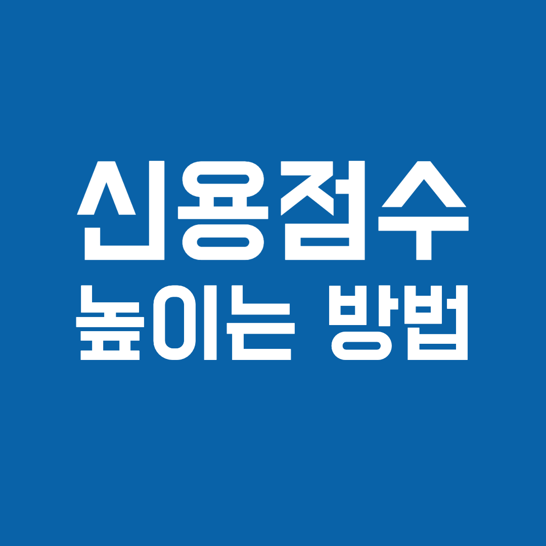  신용점수 높이는 방법 ㅣ 신용점수 조회하기