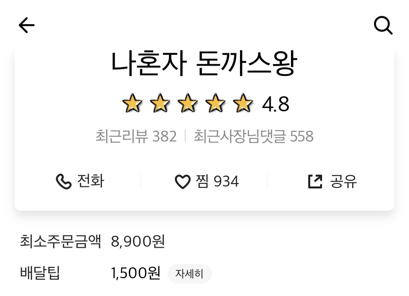  분당 정자 돈까스 배달 맛집 추천[나혼자 돈까스왕]