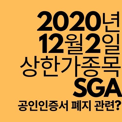  [상한가 종목] SGA (공인인증서 폐지?)