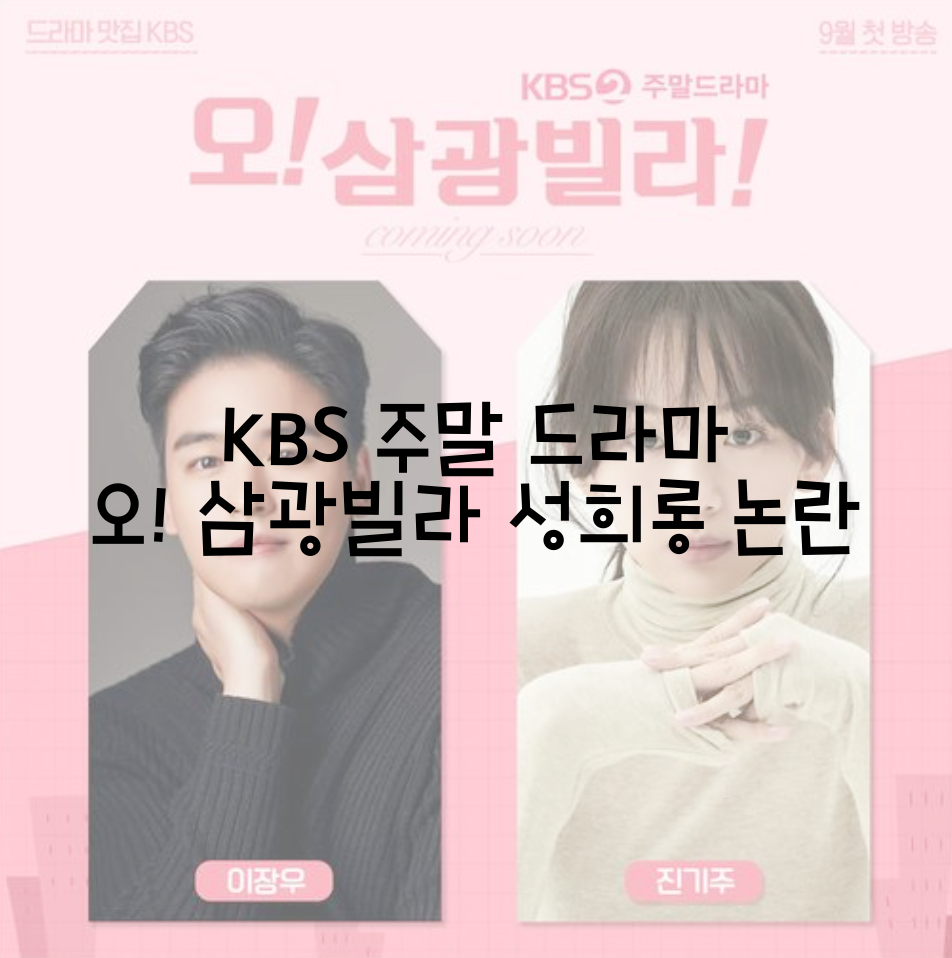  KBS 주말 드라마 오! 삼광빌라 성희롱 논란