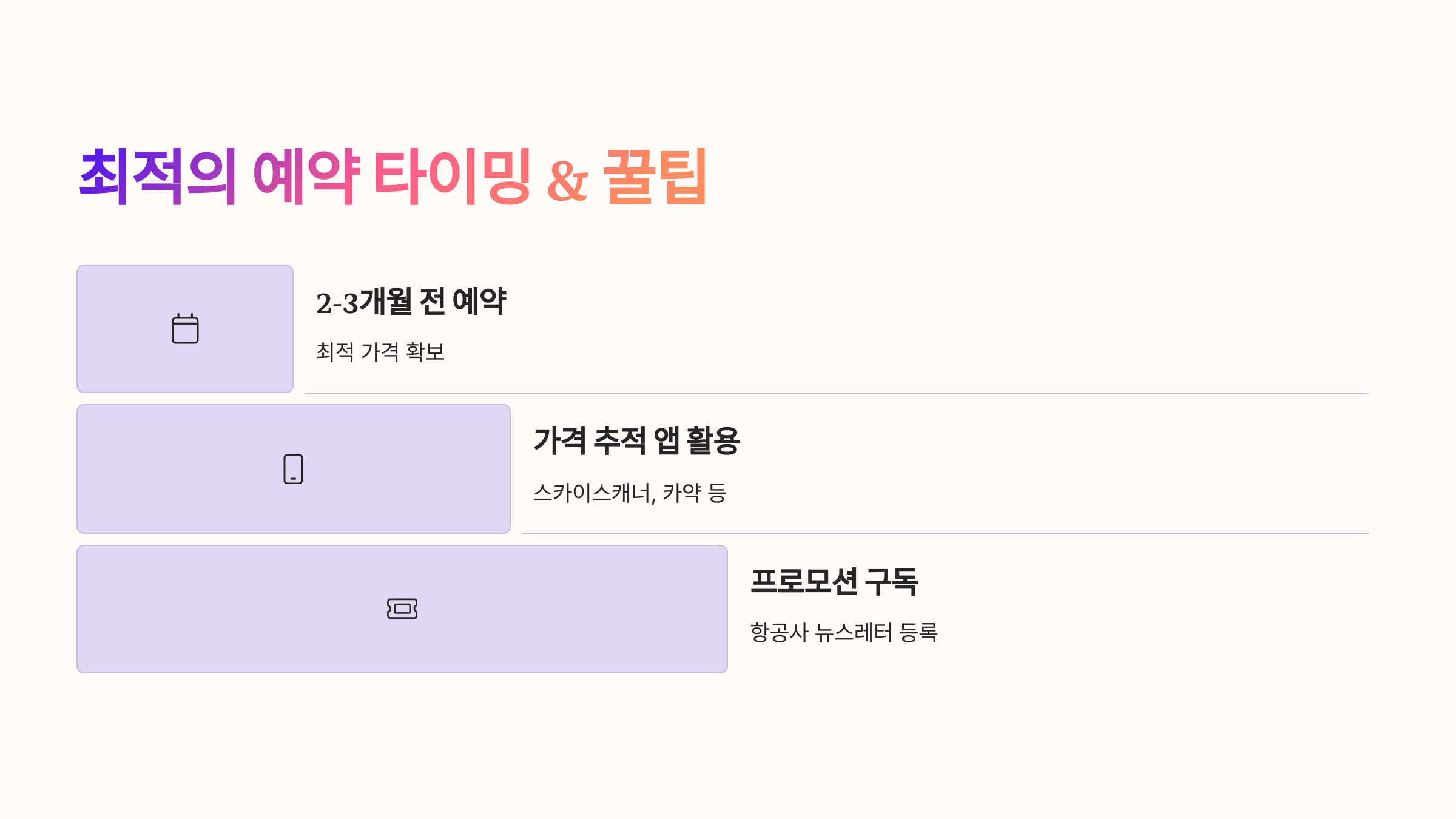 최적의 항공권 예약 타이밍 & 예약 꿀팁