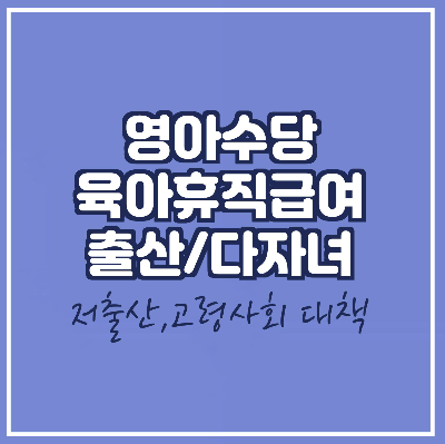  영아수당/육아휴직급여/출산지원/다자녀가구지원