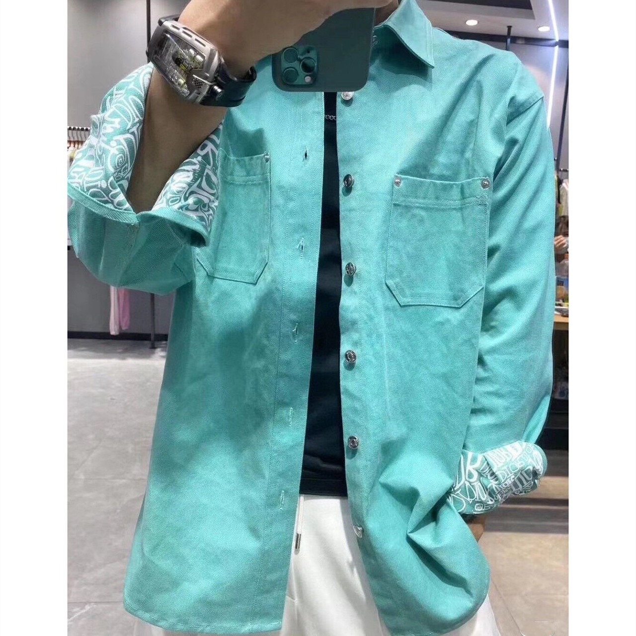  [DIOR x STUSSY] 디올 X 스투시 숀 셔츠 013D584A238X_C680
