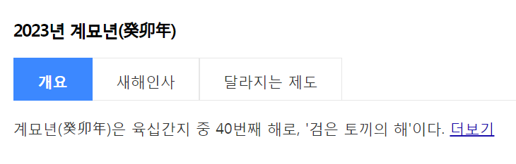  2023년 무슨해 무슨띠 (간단)