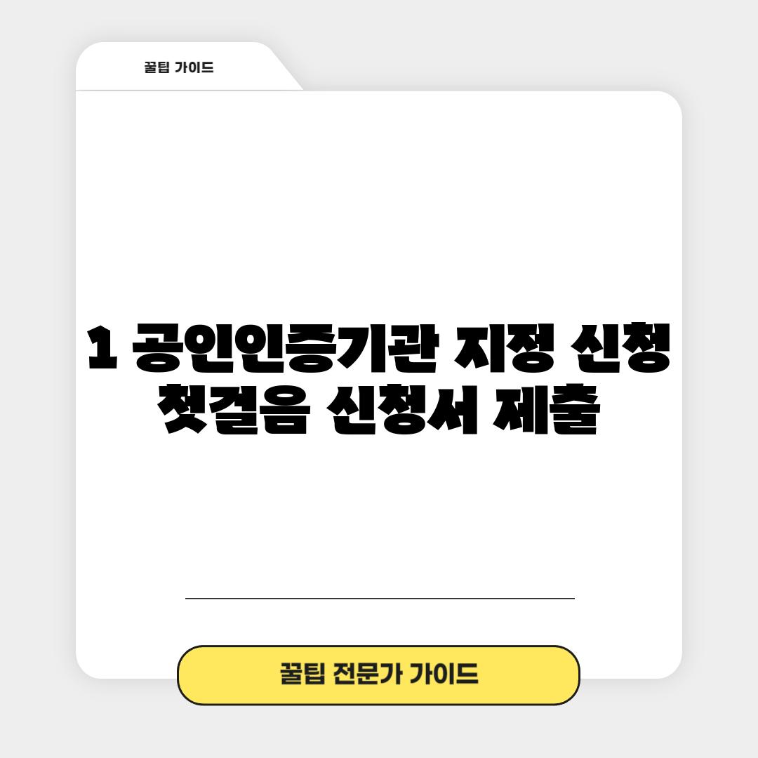 1. 공인인증기관 지정 신청: 첫걸음, 신청서 제출