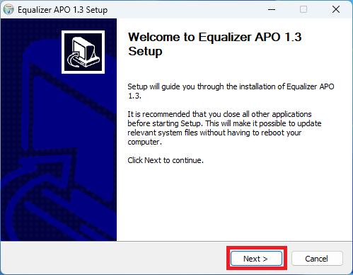 Equalizer APO 설치 프로그램