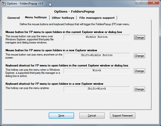 즐겨찾는 폴더를 빠르게 찾아 윈도우탐색기 기능을 올려주는 폴더팝업 FolderPopup