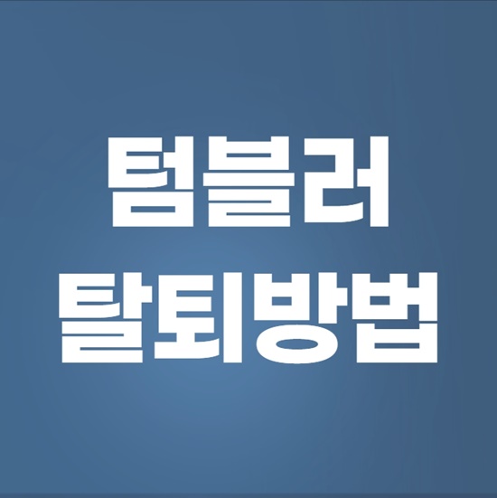  텀블러 탈퇴 제일 쉬운 방법
