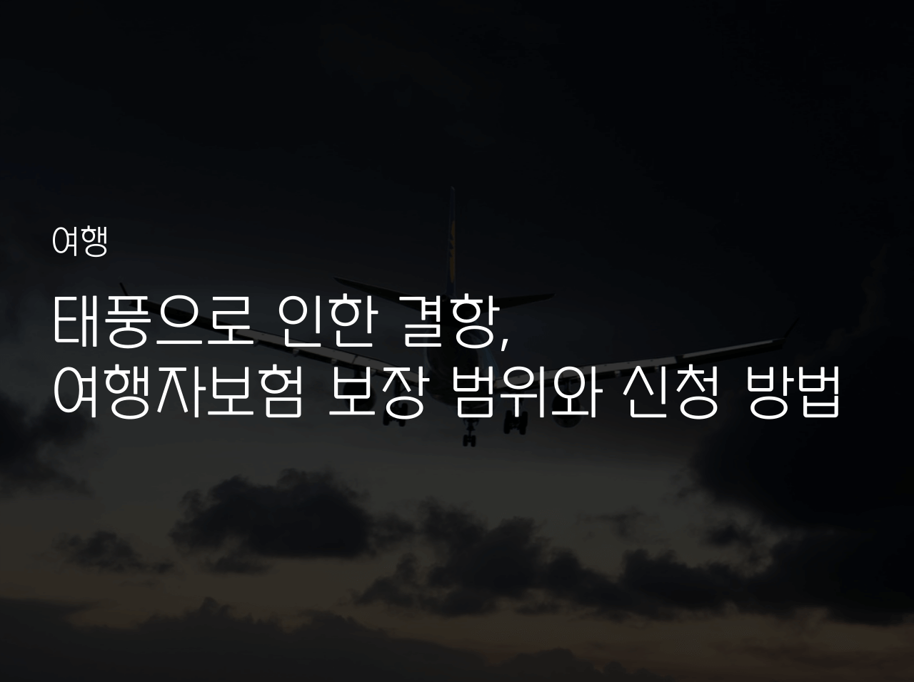  태풍으로 인한 결항, 여행자보험 보장 범위와 신청 방법