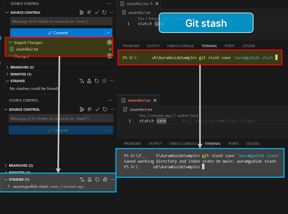 git stash 명령어 설명.