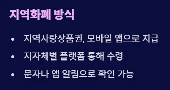 2025 전국민 민생지원금 1차지급 지급방식 및 사용처 - 지역화폐방식