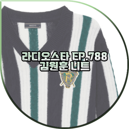  라디오스타 788회 김원훈 니트 :: 헤지스 스트라이프 배색 케이블 니트 : 김원훈 옷