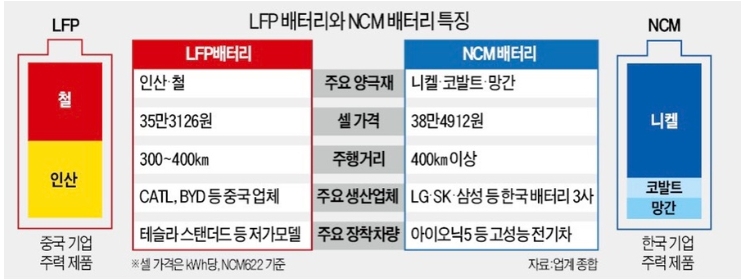 리튬 LFP 배터리 NCM 배터리