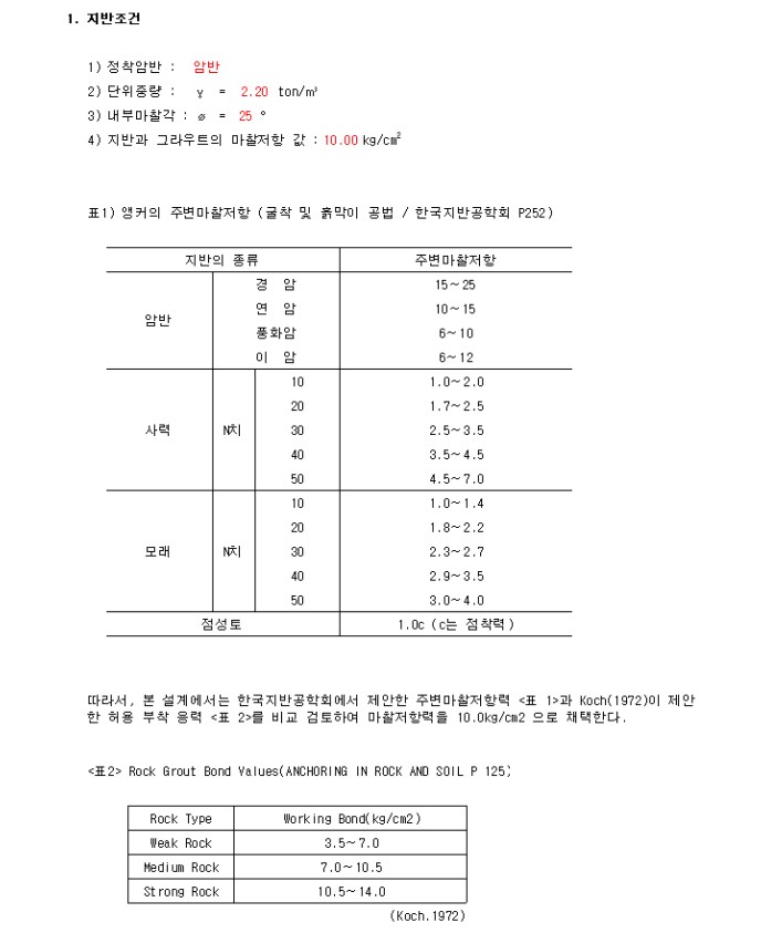 영구앵커 구조계산서 양식