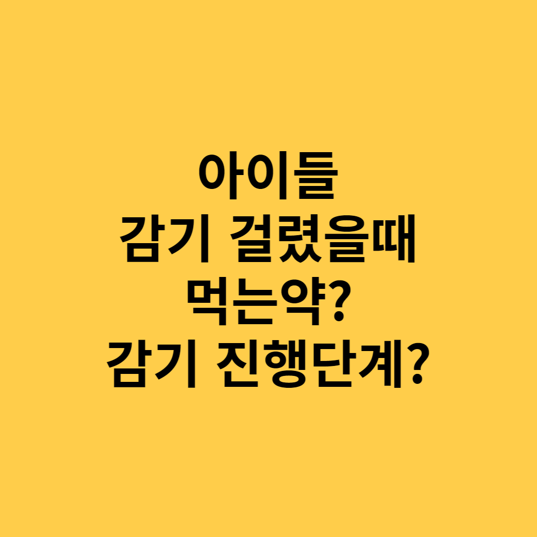  아이들 코감기 걸렸을 때