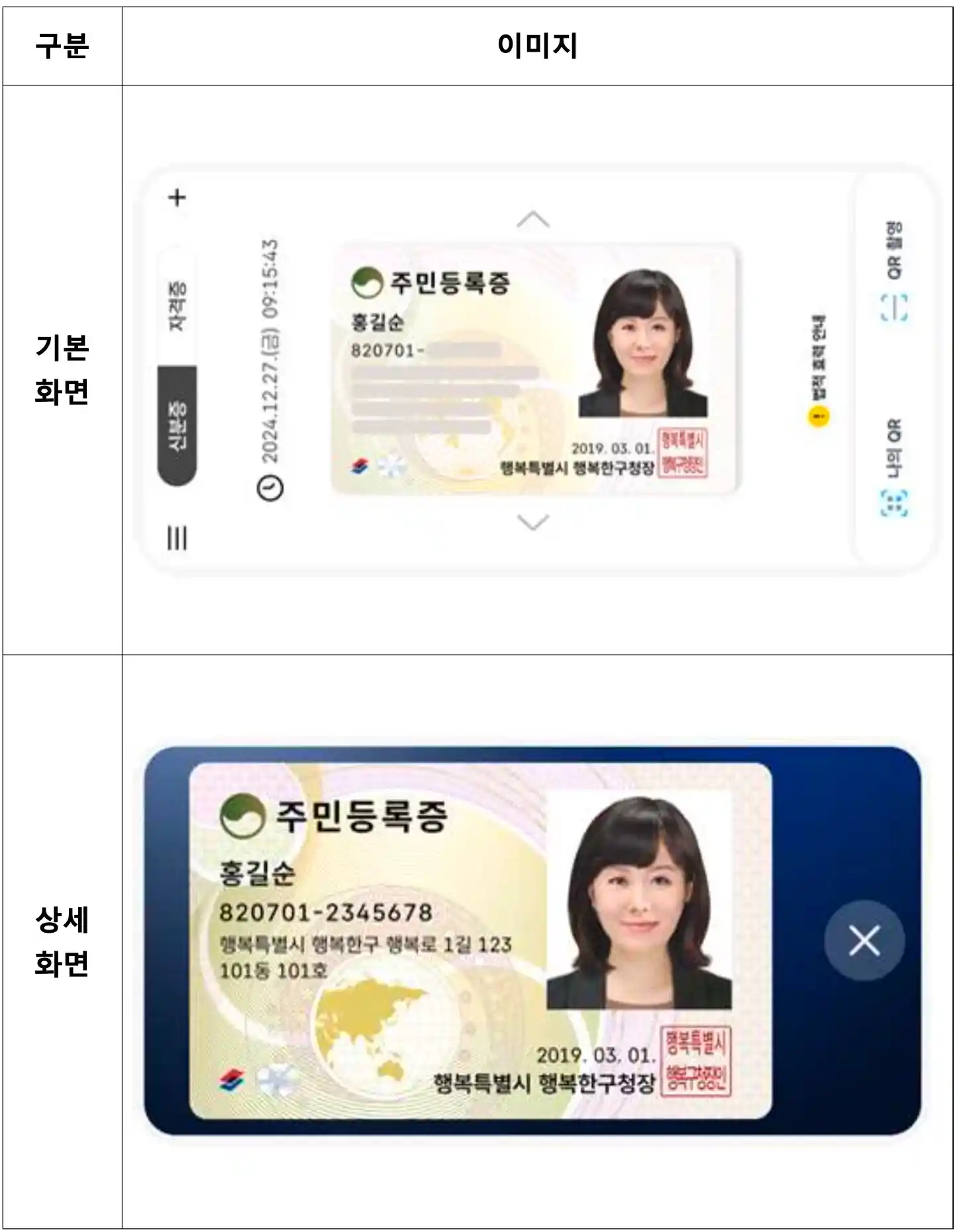 모바일주민등록증이미지